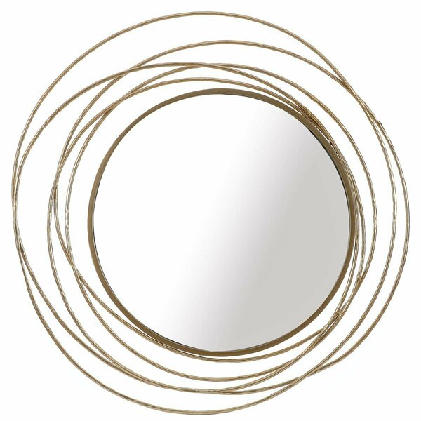 Configuracion Metal Frame Round Wall Mirror, Gold CO3279359